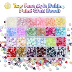 528шт 24 стеклянных бусины смешанного стиля&nbsp;DGLA-YW0001-20