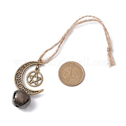 Pendentif lune en alliage avec décoration en forme d'étoile&nbsp;HJEW-JM02415-03