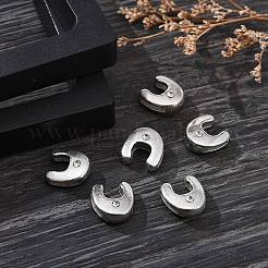 Perles coulissantes de lettre pour la fabrication de bracelet de montre&nbsp;ALRI-O012-U-NR