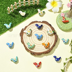 15 шт. фарфоровые бусины ручной работы с принтом&nbsp;PORC-YW0001-44