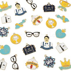 28 шт. 11 стиля подвески из сплава и эмали ко Дню отца&nbsp;ENAM-YW0005-89
