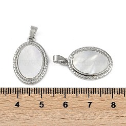 Messing-Anhänger mit natürlichem Muschel-Pavé&nbsp;KK-Z078-15P