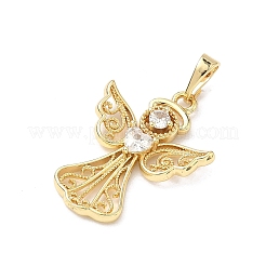 Латунные микропаве прозрачные подвески с фианитом&nbsp;KK-H255-16B-G