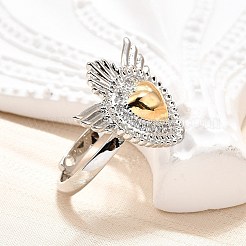 Кольца-манжеты в готическом стиле из латуни с микропаве из прозрачных кубических цирконий для женщин&nbsp;RJEW-U051-02C-GP