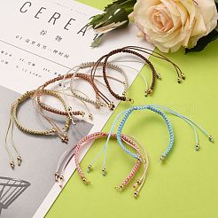 Fabricación de pulsera de cordón de poliéster trenzado ajustable&nbsp;AJEW-JB00760