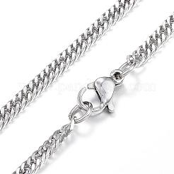 Colliers à chaîne gourmette en acier inoxydable 304 anti-ternissement&nbsp;NJEW-G283-03P
