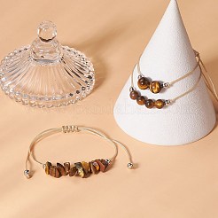 3шт 3 стиля натуральный тигровый глаз плетеные браслеты из бисера набор&nbsp;BJEW-JB09334-04