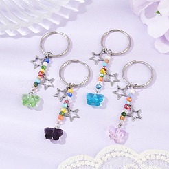 4шт. брелок-подвеска в виде стеклянной бабочки&nbsp;KEYC-JKC01205