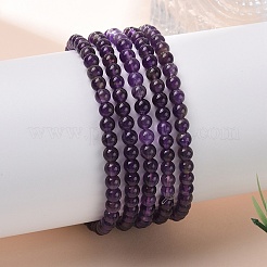 Bracciali tratto tonda naturale ametista&nbsp;BJEW-L594-B08