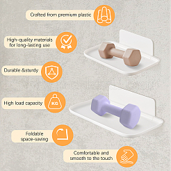 4 borsa 2 stili mensole da parete pieghevoli in plastica per il bagno&nbsp;ODIS-DL0001-07