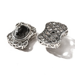 Natürliche Schneeflockenobsidian-Mehrstrangglieder&nbsp;KK-M304-05P-14