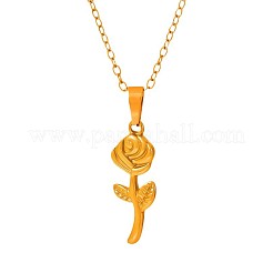 Ожерелья с подвеской в виде цветка из нержавеющей стали 304 для женщин&nbsp;MR4365-2