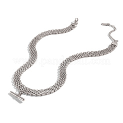 Colliers pour femmes avec pendentif barre en acier inoxydable 304 et chaîne maille.&nbsp;GV4804-2