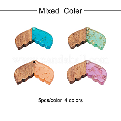 Подвески из прозрачной смолы и ореха&nbsp;RESI-CJ0001-68