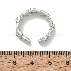 Polsini aperti in ottone con micro pavé di zirconi&nbsp;RJEW-C163-13P