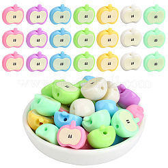 35 pièce de perles acryliques opaques imprimées&nbsp;RESI-PA0001-51