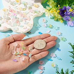 200 set di 2 ciondoli a forma di foglia in acrilico e copriperline a forma di fiore&nbsp;MACR-TA0002-91
