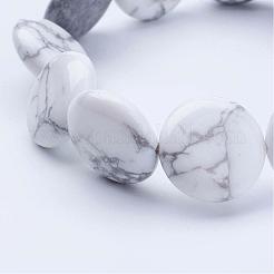 Природное Howlite бусина растягивать браслеты&nbsp;BJEW-JB02845-03
