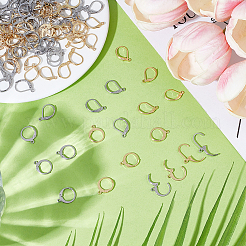 120 шт. 4 стиля фурнитуры для сережек с застежкой-молнией из нержавеющей стали 304&nbsp;STAS-ME0001-22