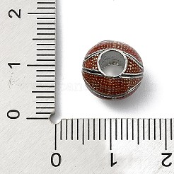 Basketball-Legierungs-Emailleperlen&nbsp;FIND-G113-05AS