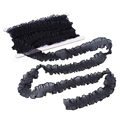 10 ярд полиэстеровой плиссированной эластичной кружевной отделки&nbsp;SRIB-TA0001-23E