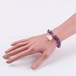 Braccialetti di fascino dell'elefante della resina&nbsp;BJEW-JB02911-03
