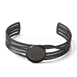 Ébauches de bracelets manchettes multi-rangs en acier inoxydable 304 avec sertissages ronds plats&nbsp;SA-CBA4160-01B-EB