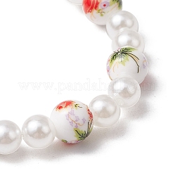 Stretch-Armbänder aus ABS-Kunststoff mit runden Perlen und Kunstperlen für Frauen&nbsp;BJEW-JB11606-02