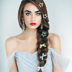 12 шт. заколки-звездочки для волос с железными кнопками&nbsp;OHAR-CP0001-24B