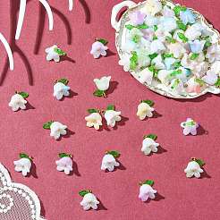 90шт. 9-х цветные акриловые цветочные подвески&nbsp;PALLOY-CJ00074