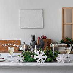 Kit de décorations d'affichage en bois de flocon de neige de noël&nbsp;DJEW-WH0042-65