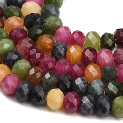 Fili di perle sfaccettate di giada bianca naturale tinta&nbsp;GG-CBAE966-01B-A