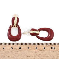 Orecchini a bottone in ottone smaltato&nbsp;EJEW-P301-11G