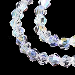 Ab Farbe überzogene transparente Glasperlenstränge&nbsp;GLAA-G127-01-01H