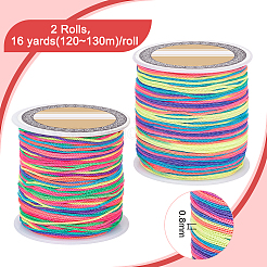 2 рулон сегментных окрашенных полиэфирных шнуров ниток для макраме&nbsp;OCOR-GO0001-04