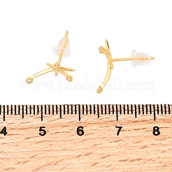 Серьги-гвоздики из латуни с прозрачным фианитом и прозрачным фианитом&nbsp;EJEW-C158-02G