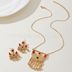 Комплекты серег и ожерелий из сплава кубического циркония в форме полумесяца с кисточками для женщин&nbsp;RD7922