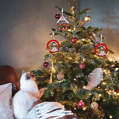 Ensemble d'ornements en bois de noël&nbsp;JX057A