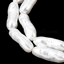 Colliers de perles de coquillage en verre électroplaqué&nbsp;BSHE-B009-C01-7x21mm