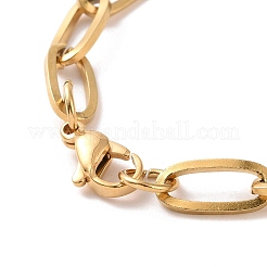 Bracciale a catena con graffetta in acciaio inossidabile 304 con placcatura sotto vuoto in PVD per uomo e donna&nbsp;BJEW-E031-04G-03