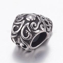 Европейские бусины из нержавеющей стали 304&nbsp;STAS-P173-096AS