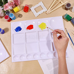 Rechteckige Kunststoff-Aquarell- und Ölpalette&nbsp;AJEW-WH0696-655