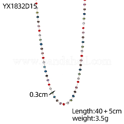 Collane a catena in acciaio inossidabile 304 e maglie in vetro per donna&nbsp;STAS-OY015-54G