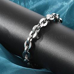 Bracelets à maillons ovales en acier inoxydable 304 pour femmes et hommes&nbsp;BJEW-F488-62P