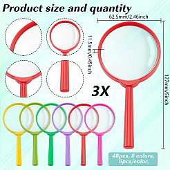 48шт 8-х цветная пластиковая ручная лупа для детей&nbsp;DIY-WA0001-02