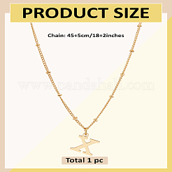Collier avec pendentif lettre en acier inoxydable 304 et chaîne en laiton 1 pièce&nbsp;NJEW-LP0001-35X-G