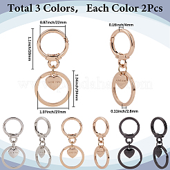 6 шт. 3-х цветные застежки для брелка из сплава&nbsp;FIND-SC0014-43