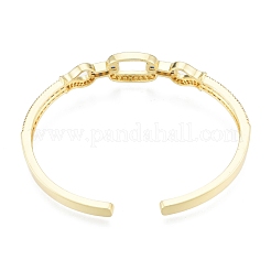 Bracciale rigido aperto con zirconi cubici e pesce&nbsp;BJEW-G651-06G-02