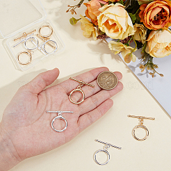 10 шт. 2-х цветные латунные застежки-тоглы&nbsp;KK-BBC0021-22B