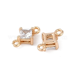 Dijes de conectores de eslabones en forma de rombo de vidrio pavé de latón&nbsp;GLAA-Q088-001E